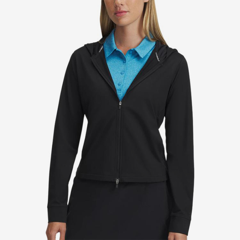 UA/安德玛正品2025新款女子运动休闲梭织连帽夹克外套1389971-001