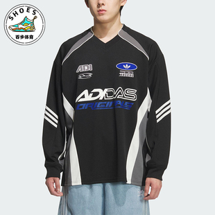Adidas/阿迪达斯正品三叶草男士运动宽松赛车风印花长袖KF5155
