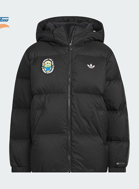 Adidas/阿迪达斯正品三叶草新款儿童黑色经典上学羽绒服KB5142