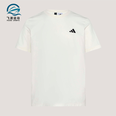 Adidas/阿迪达斯正品春季男女通勤圆领经典亲肤运动休闲T恤KU6396