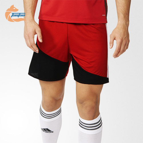Adidas/阿迪达斯正品短裤新款男红黑色经典足球运动短裤AJ5869