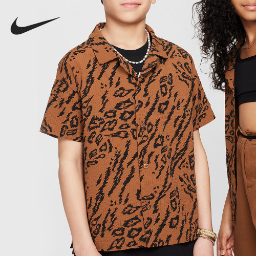 Nike/耐克正品 Dri-FIT 大童舒爽梭织休闲滑板衬衫FN9218-281