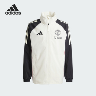 拼接宽松立领外套JE3725 26夏男士 Adidas 阿迪达斯正品