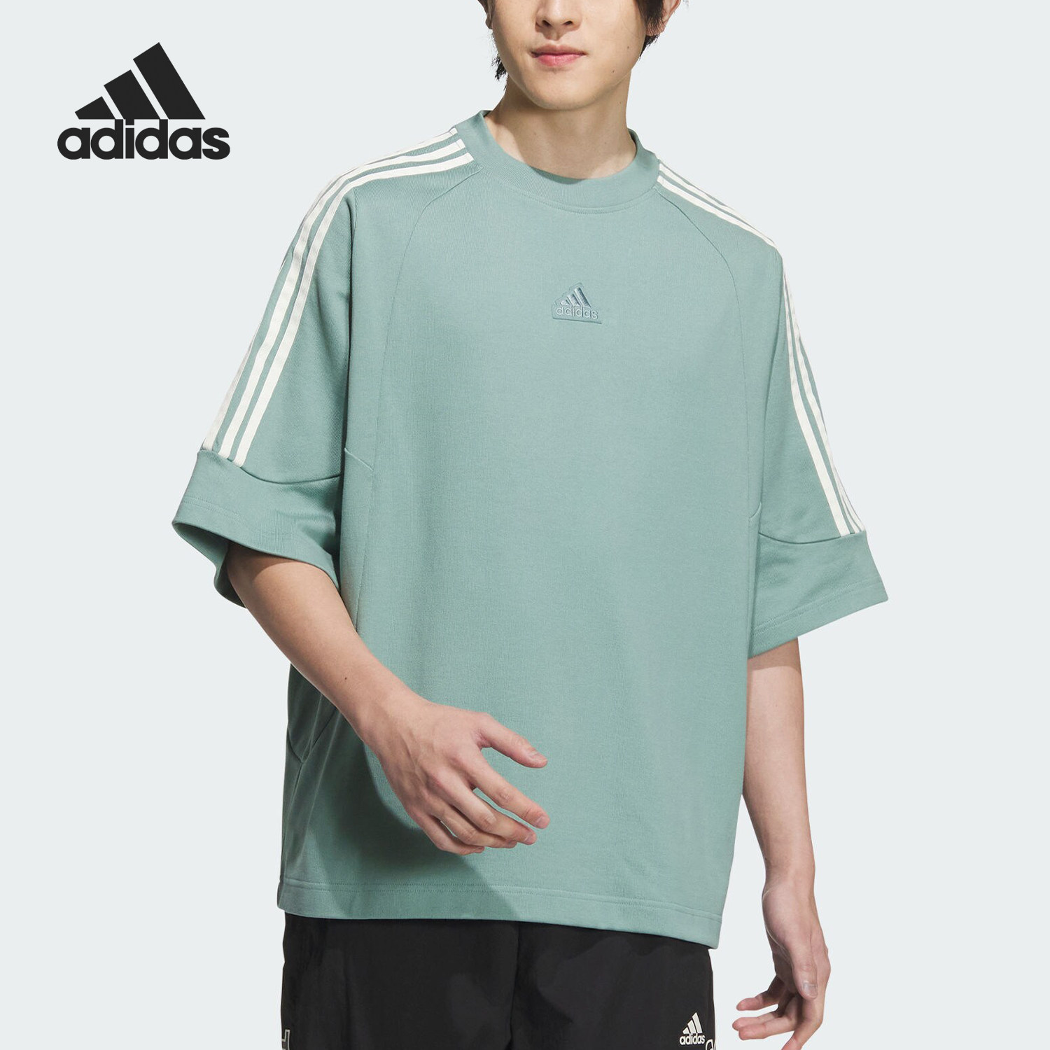 Adidas/阿迪达斯正品新款男女时尚宽松休闲运动短袖T恤JI6645 - 实物图
