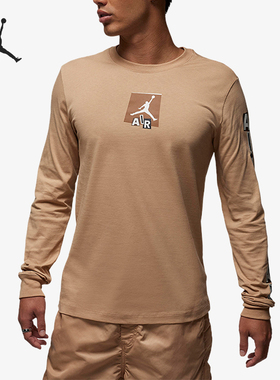 Nike/耐克正品JORDAN BRAND 男子运动圆领印花长袖T恤FD7018