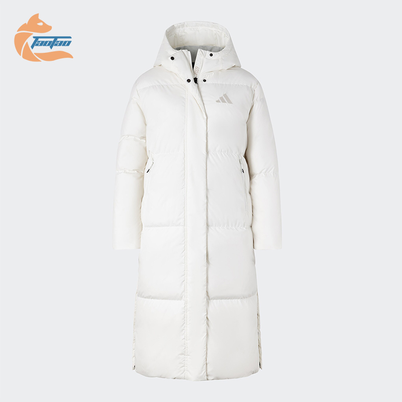 Adidas/阿迪达斯正品新款女士简约超轻保暖长款羽绒服JV6196