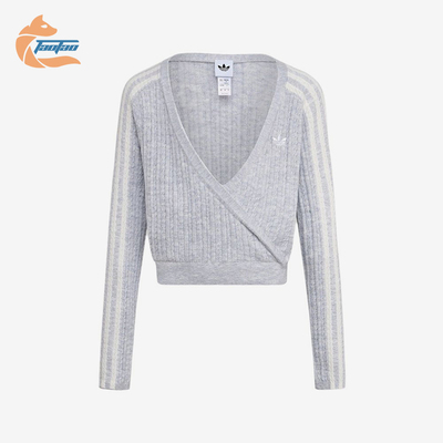 Adidas/阿迪达斯正品三叶草大童条纹运动舒适休闲毛衣LF2886