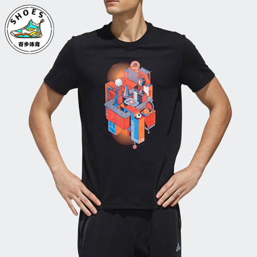 Adidas/阿迪达斯正品ILLUSTRATED TEE男士经典圆领印花短袖DY8717