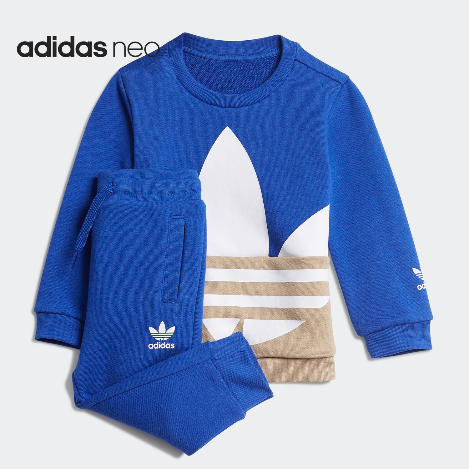 阿迪达斯婴幼童圆领卫衣套装