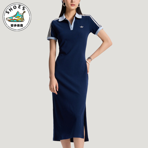 Adidas/阿迪达斯正品三叶草女士时尚日常经典修身连衣裙KY5698