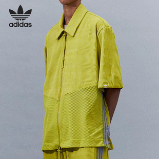 衬衫 26夏三叶草男女休闲运动短袖 IK8595 阿迪达斯正品 Adidas