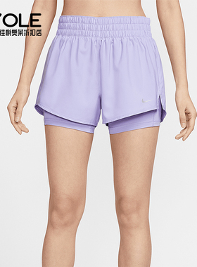 Nike/耐克正品Dri-FIT One女士中腰经典二合一休闲短裤DX6013-533