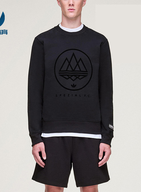 Adidas/阿迪达斯正品三叶草新款男女黑色圆领经典运动卫衣KA3899