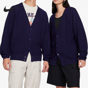 Nike/耐克正品秋冬男女宽松休闲户外经典针织V领开衫FQ0516-555