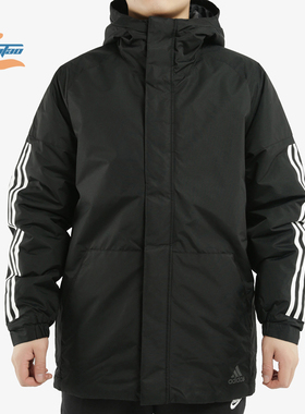 Adidas/阿迪达斯正品2021新款男子连帽运动休闲保暖棉服CY8624