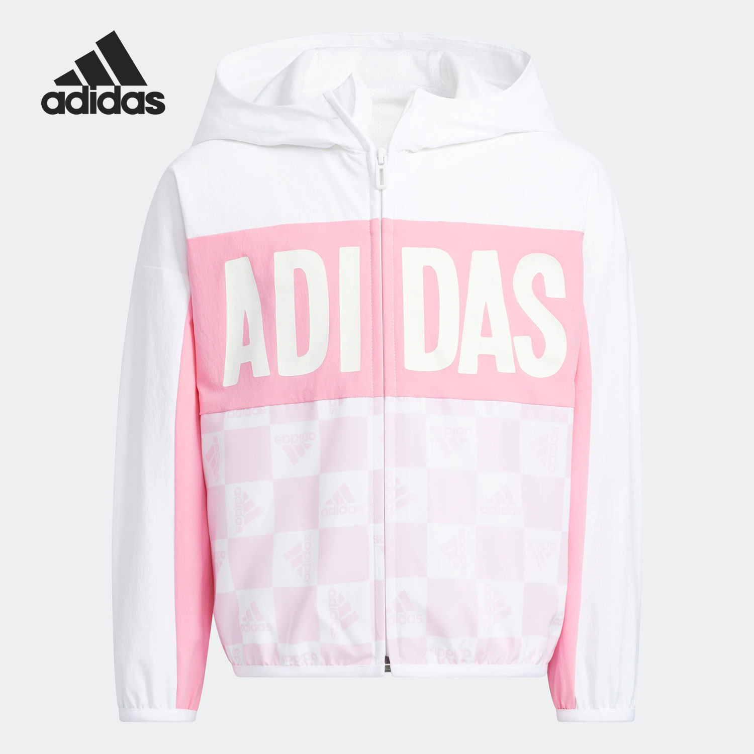 Adidas/阿迪达斯正品新款女童运动休闲时尚连帽外套HM5181