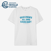 男女简约透气圆领休闲针织短袖 新款 斯凯奇正品 Skechers