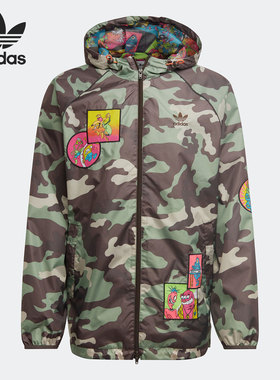 Adidas/阿迪达斯正品秋季三叶草新款男子连帽夹克外套H53375