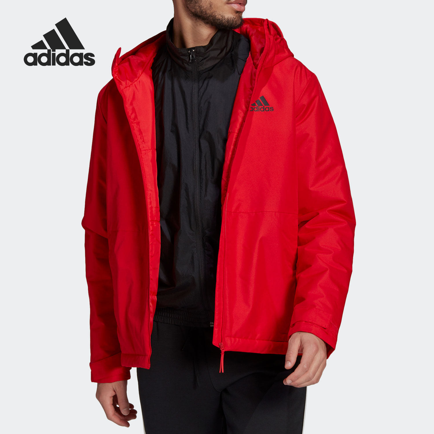 阿迪达斯冬季男子连帽棉衣