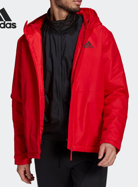 Adidas/阿迪达斯正品新款男子运动休闲连帽棉服外套 GN3236