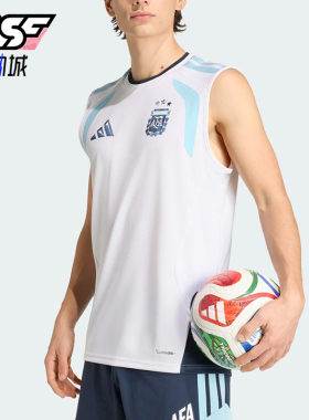 Adidas/阿迪达斯正品男士球衣足球运动无袖经典套头圆领T恤JZ5960