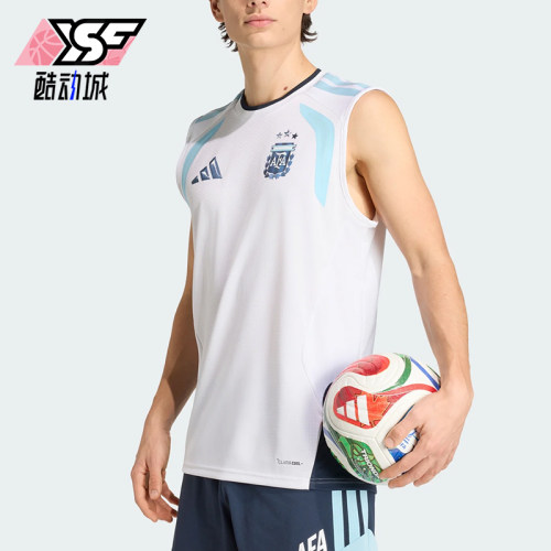 Adidas/阿迪达斯正品男士球衣足球运动无袖经典套头圆领T恤JZ5960