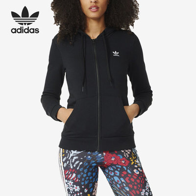 Adidas/阿迪达斯正品三叶草运动女子休闲连帽夹克外套AZ4095
