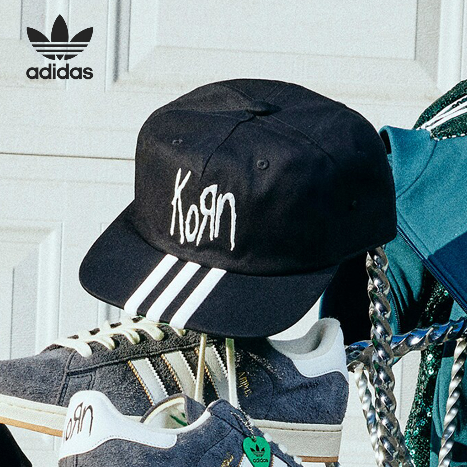 Adidas/阿迪达斯正品三叶草KORN联名男女运动鸭舌帽JF3139