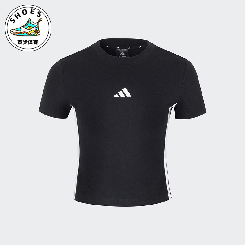 Adidas/阿迪达斯正品W 3S SJ BABY T女士短款透气短袖JY8570 - 实物图