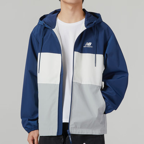New Balance/NB正品新款男女梭织拉链连帽夹克外套5AD38011-NV