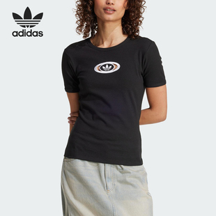 圆领运动短袖 Adidas 修身 26夏三叶草女经典 T恤KA2686 阿迪达斯正品