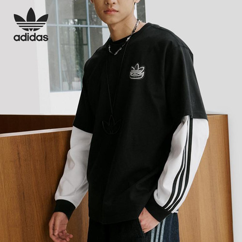 Adidas/阿迪达斯正品三叶草男女圆领简约经典运动短袖T恤KC3107