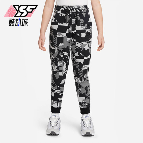 Nike/耐克正品2025秋季大童系带运动满印休闲针织长裤DM8070-077