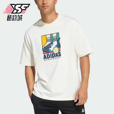 Adidas/阿迪达斯正品2026年夏季 男士卡通经典运动短袖T恤KE4341