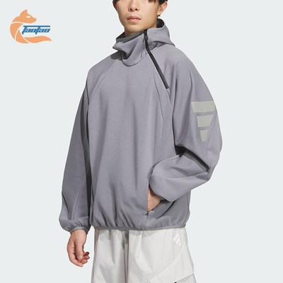 Adidas/阿迪达斯正品2025秋季款男士耐穿运动连帽宽松卫衣KS0053