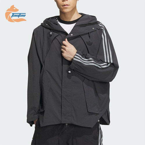 阿迪达斯男女连帽运动外套