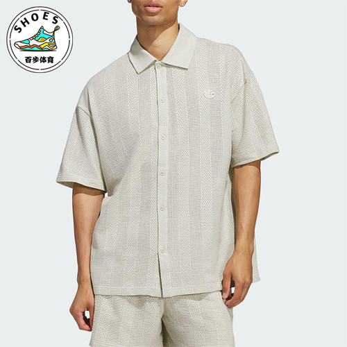 Adidas/阿迪达斯正品三叶草男女宽松透气经典翻领网眼衬衫JP0653