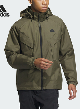 Adidas/阿迪达斯正品26夏男子保暖梭织连帽外套IS0451