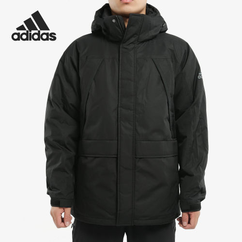 Adidas/阿迪达斯正品男子可卸连帽保暖户外运动羽绒服EH4004