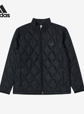 Adidas/阿迪达斯正品立领长袖棉服新款男黑色保暖棉服KD7995