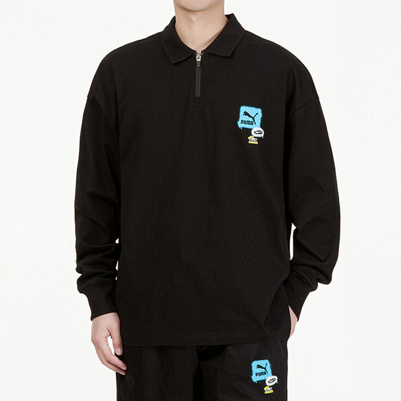 Puma/彪马正品2022春季男子宽松长袖POLO衫套头上衣536075-01,运动服/休闲服装,运动POLO衫,淘宝优惠券,粉丝福利购,淘宝优惠卷