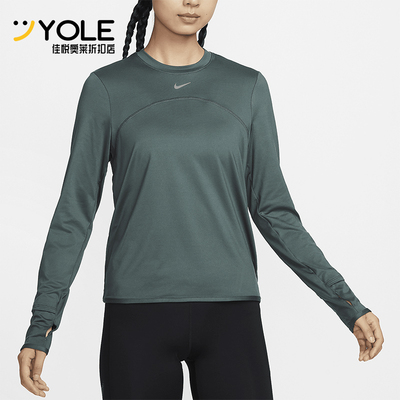 耐克女士圆领宽松透气休闲长袖