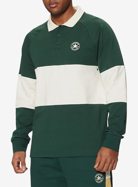 Converse/匡威正品新款男子运动训练翻领长袖POLO衫10027563-A01