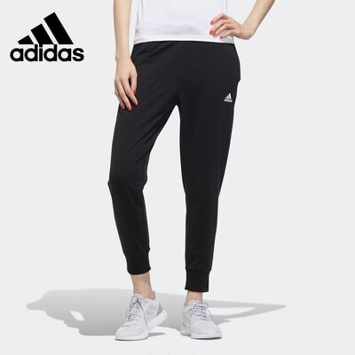 Adidas/阿迪达斯正品女子舒适中腰针织运动休闲长裤 GK3329