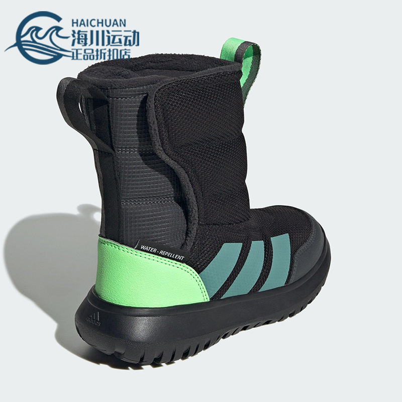 Adidas/阿迪达斯正品WINTERPLAY小童加绒保暖高帮雪地靴JQ2630