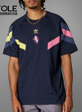 Adidas/阿迪达斯正品男士圆领休闲经典印花运动短袖T恤IN5598