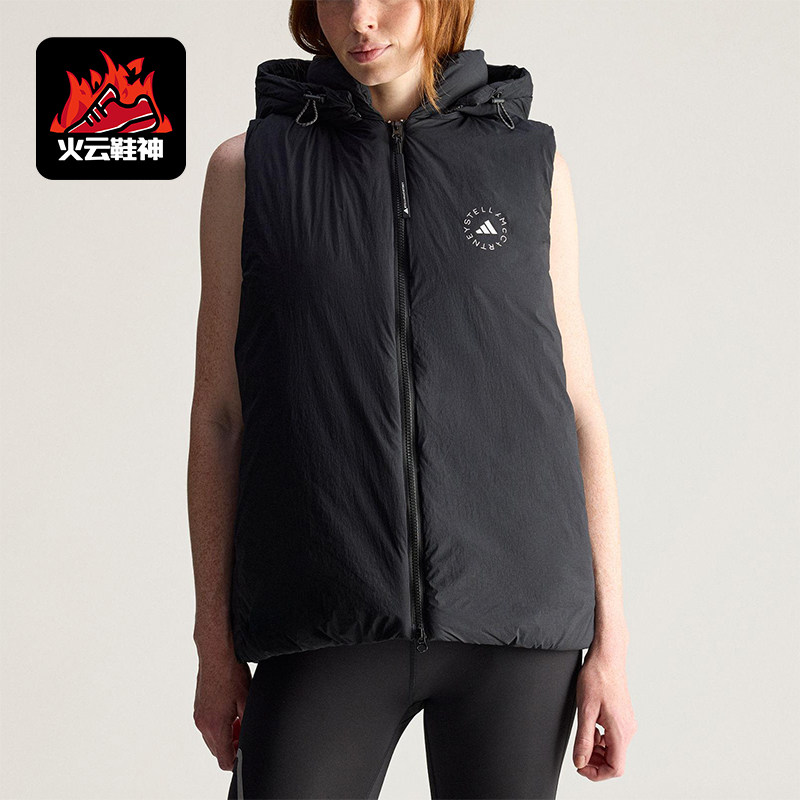 Adidas/阿迪达斯正品SMCPADEDVEST新款女经典黑色马甲棉服JW2038