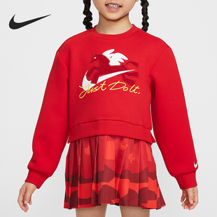 婴童套头圆领假两件连衣裙IU5442 Nike 款 2025冬季 657 耐克正品