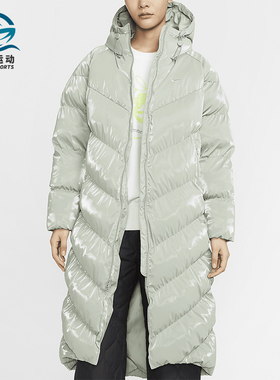 Nike/耐克正品WINDPUFFER女士连帽长款亮面棉服FV7828-370