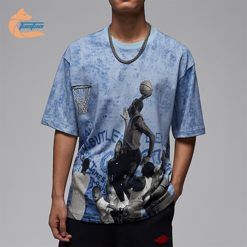 Nike/耐克正品JORDAN男士运动图案时尚针织透气短袖HJ2363-427
